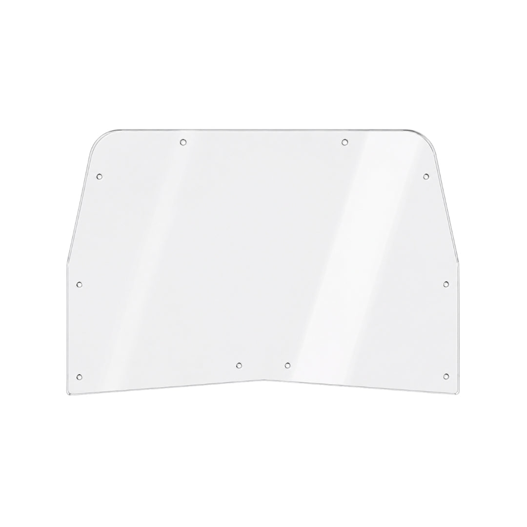 TerraRider full front UTV windshield panel for the 2011-2014 Arctic Cat Prowler, showing mounting holes along the edge