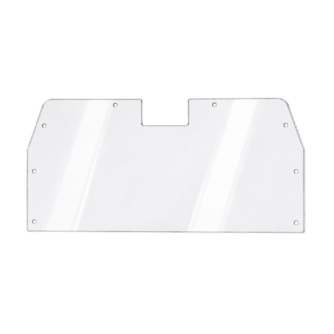 TerraRider rear UTV windshield panel, also called a back windshield, for the 2011-2014 Arctic Cat Prowler, showing mounting holes along the edges