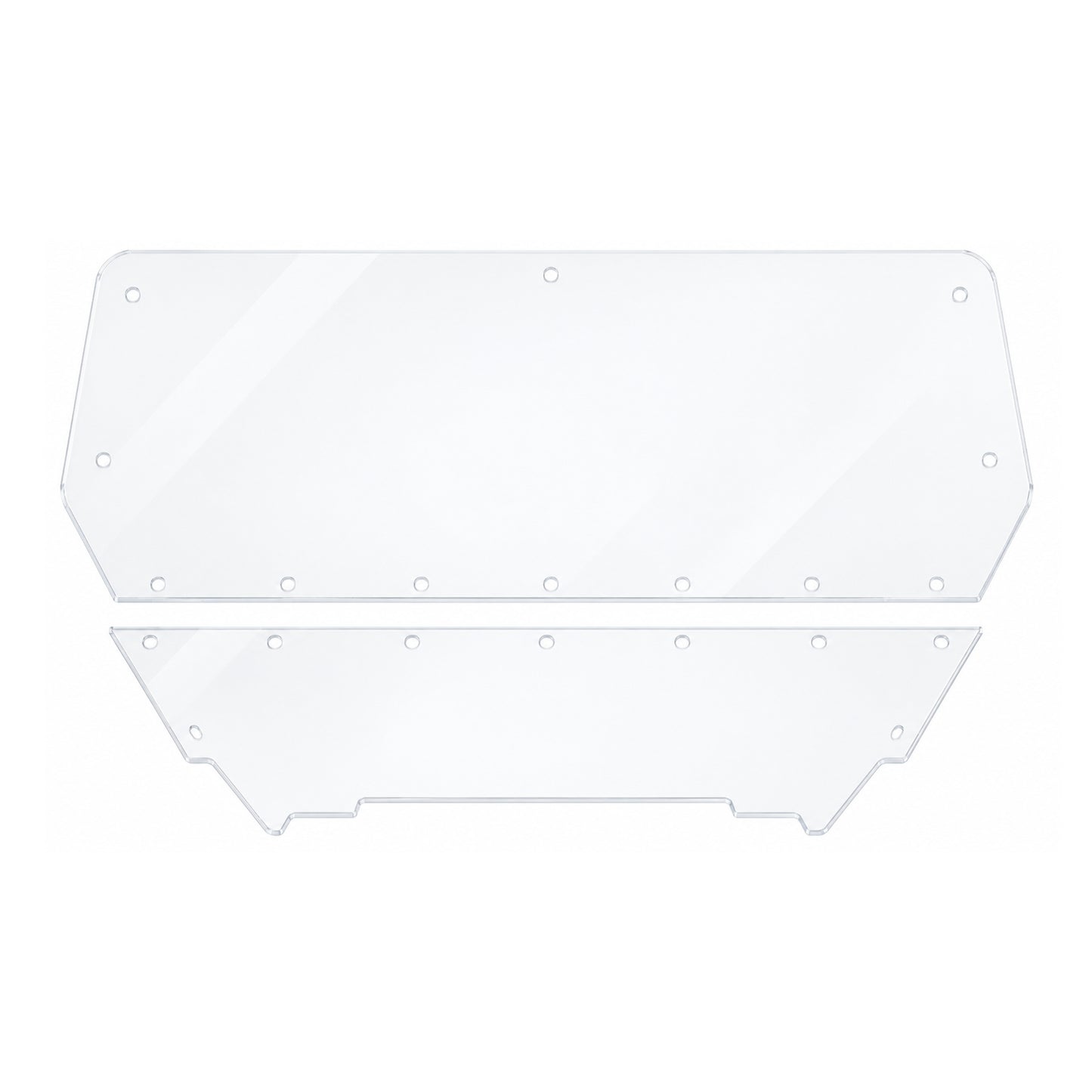 TerraRider tilting UTV windshield panels for the 2012-2018 Arctic Cat Wildcat and Wildcat X, shown on a white background