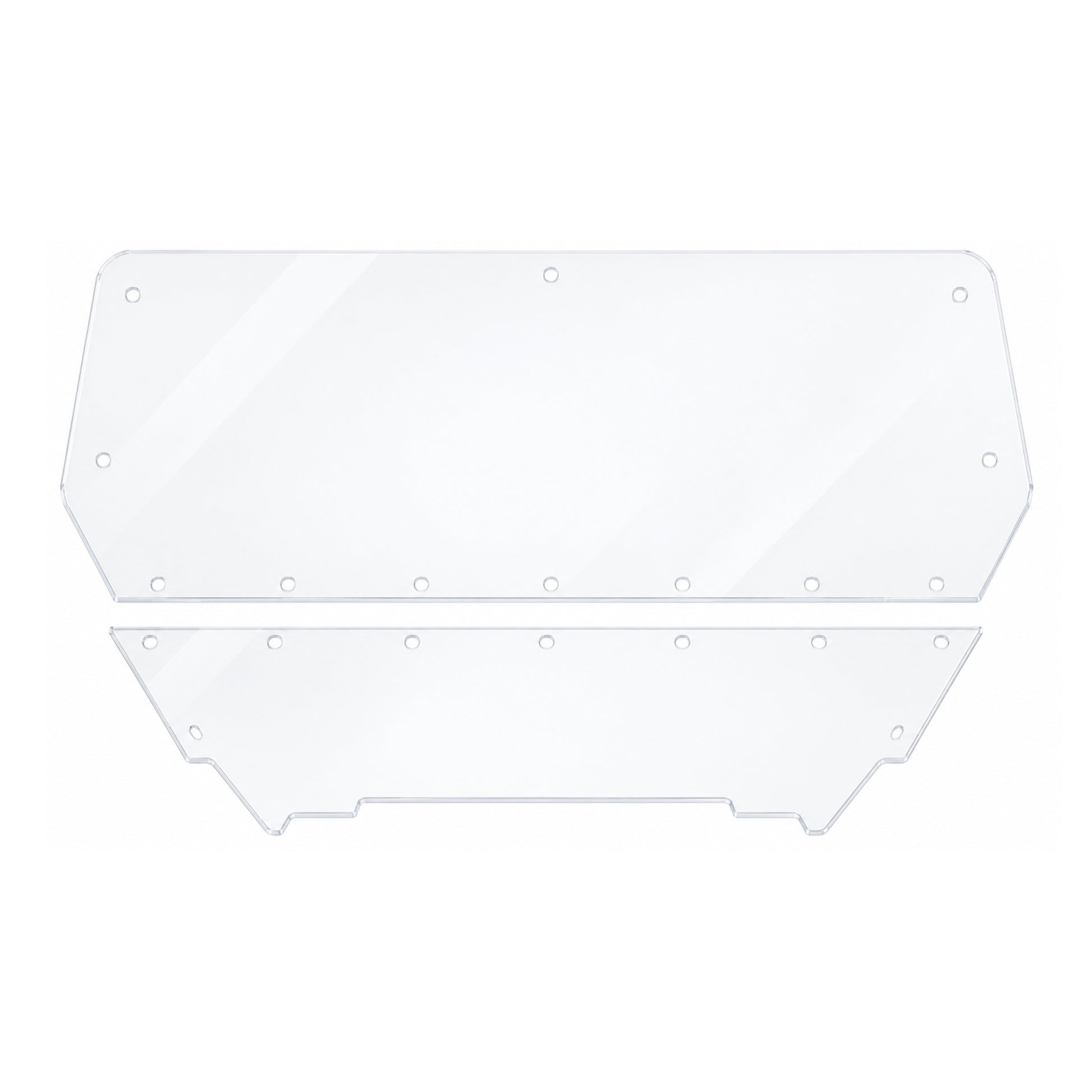 TerraRider tilting UTV windshield panels for the 2012-2018 Arctic Cat Wildcat and Wildcat X, shown on a white background