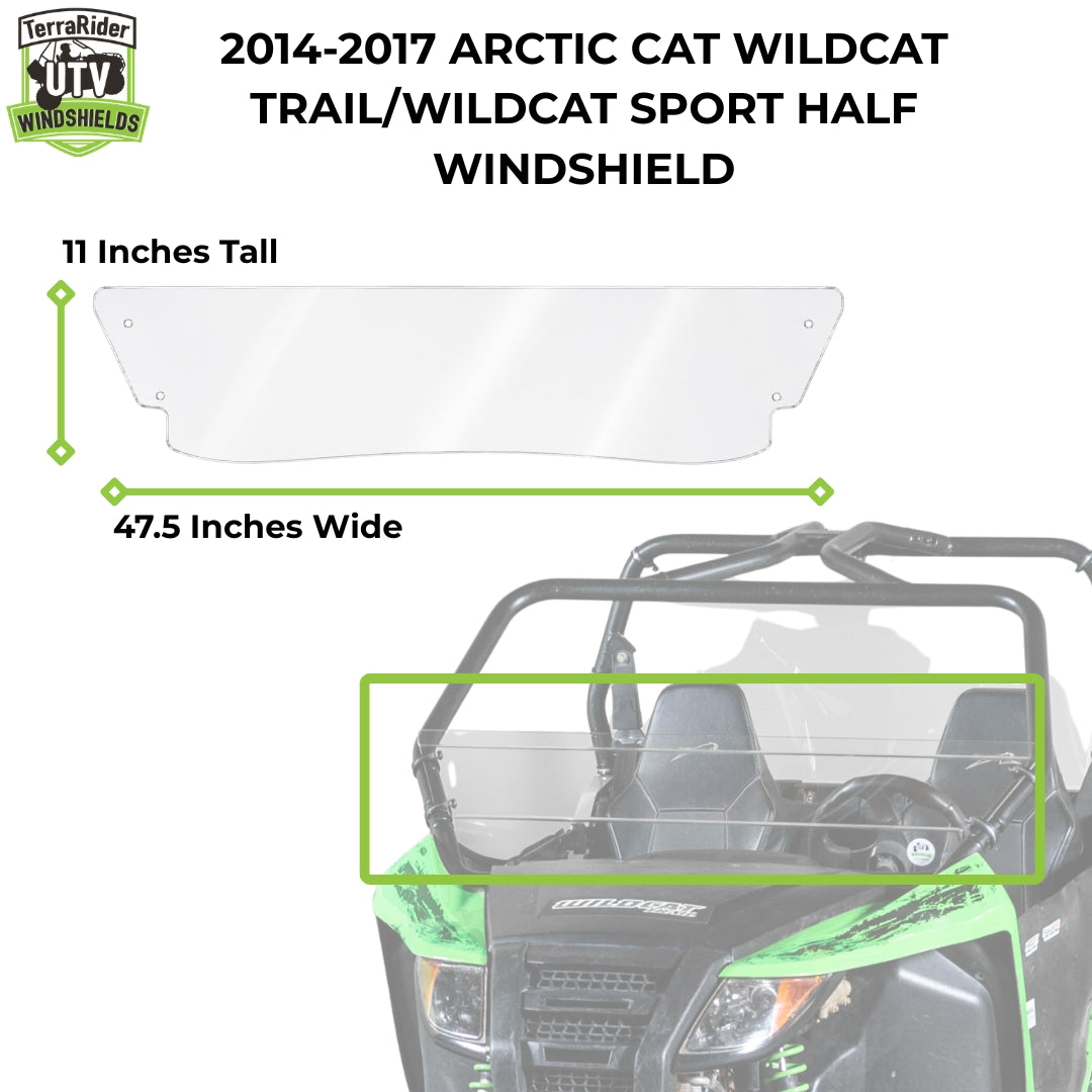 2014-2017 Arctic Cat Wildcat Trail / Sport Half UTV WIndshield
