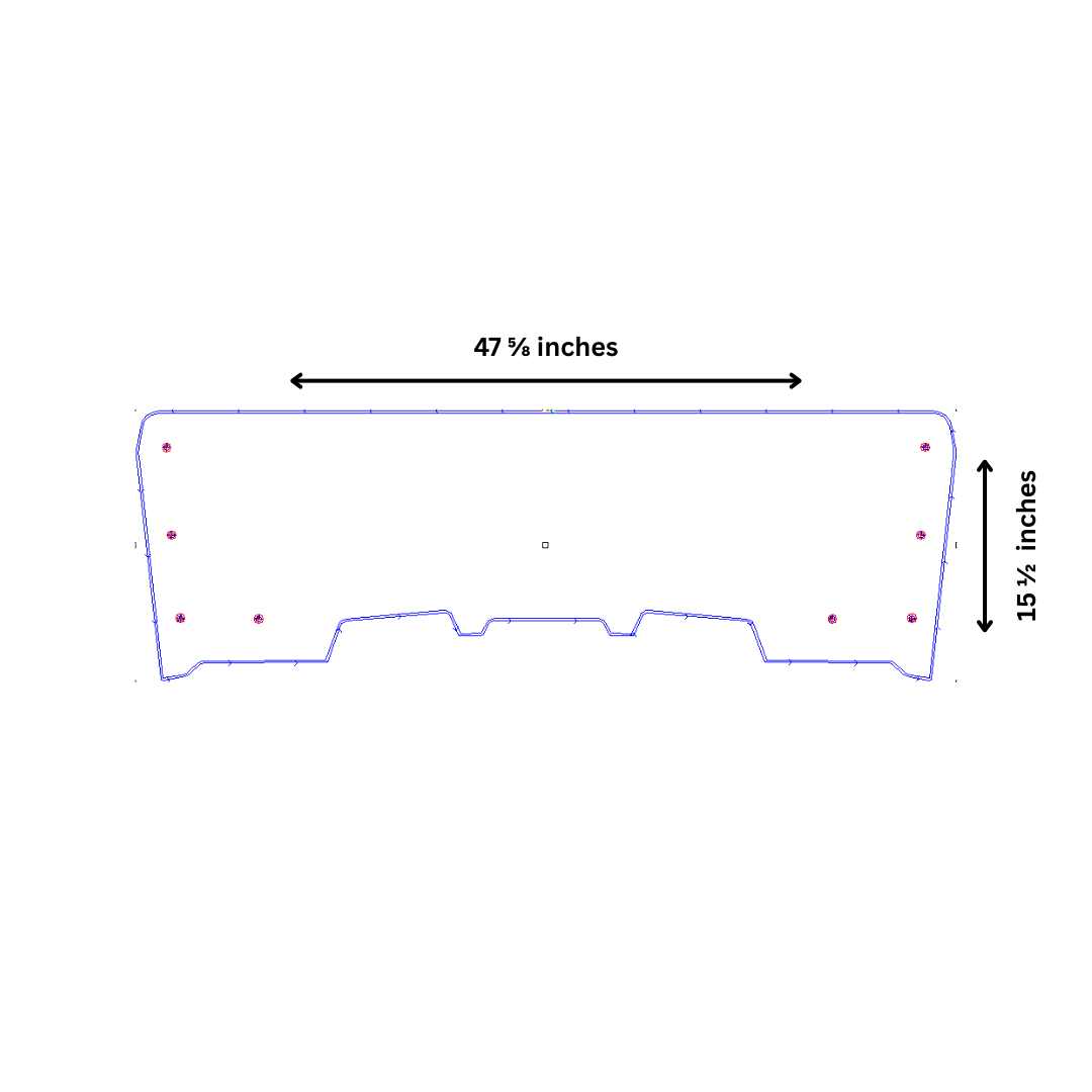 TK00984 2014-2023 KYMCO 450/450i HALF UTV WINDSHIELD - SCRATCH RESISTANT 1/4”