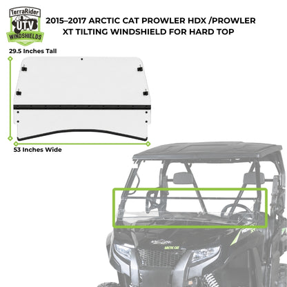 2015-2017 Arctic Cat Prowler HDX tilting windshield for hard top, 29.5 inches tall by 53 inches wide