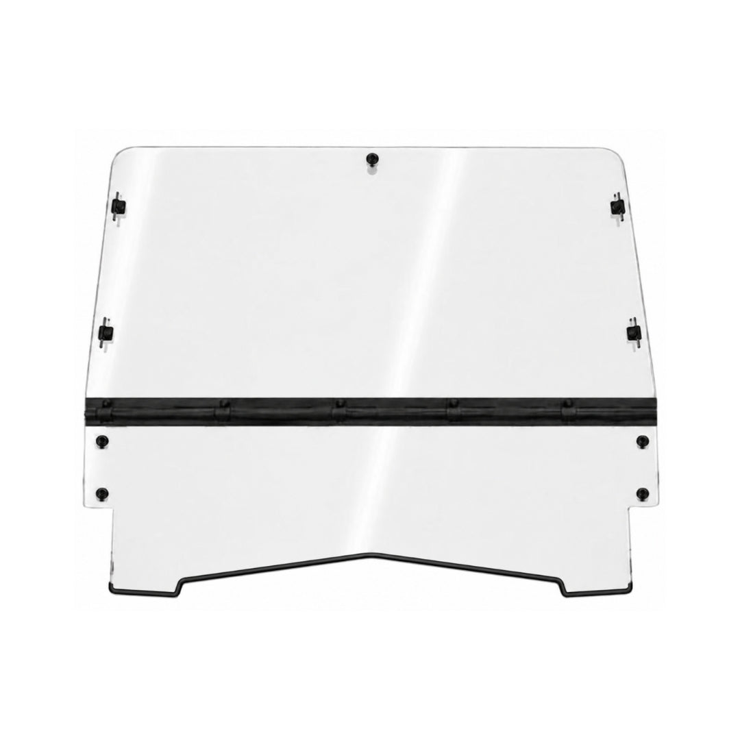 2015-2018 Bennche Spire 1000 tilting windshield for hard top, two-piece clear polycarbonate panel with hinge across the center. gallery-1