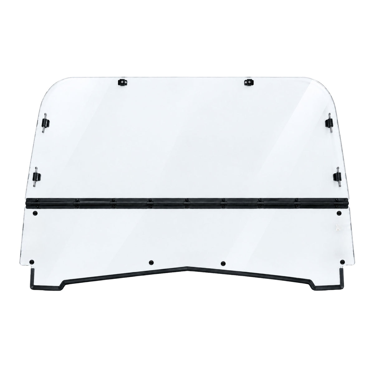 2015-2018 Bennche Spire 1000 tilting windshield for soft top, two-piece clear polycarbonate panel with hinge across the center. gallery-2