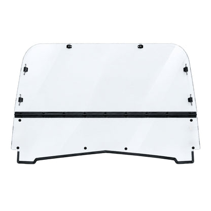 2015-2018 Bennche Spire 1000 tilting windshield for soft top, two-piece clear polycarbonate panel with hinge across the center. gallery-2