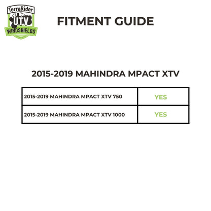 2015-2019 Mahindra mPACT XTV Half UTV Windshield