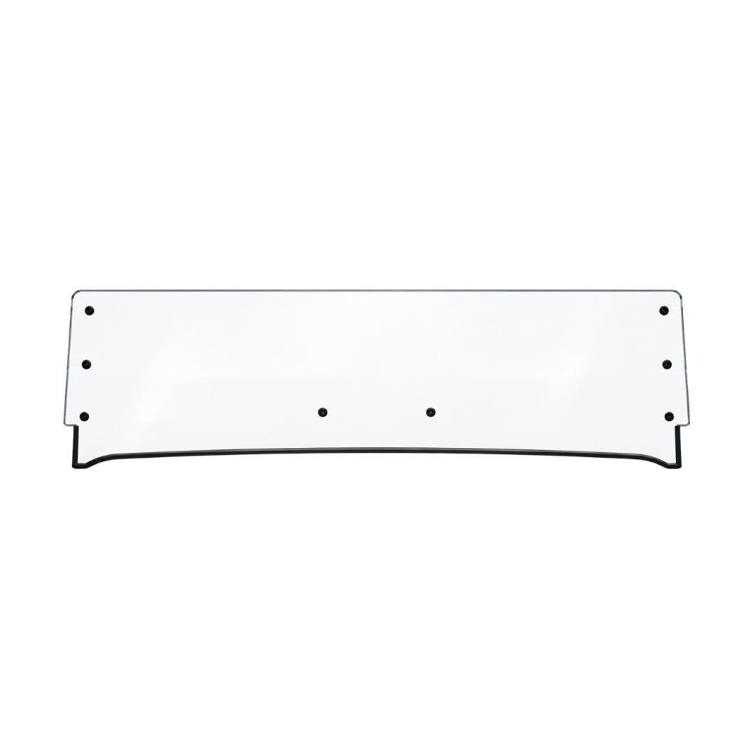 2015-2019 Mahindra mPACT XTV half windshield, one-piece clear polycarbonate panel with bottom trim