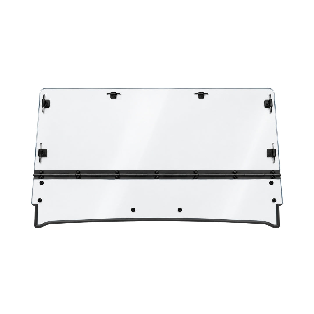 2015-2019 Mahindra mPACT XTV tilting windshield for soft top, two-piece clear polycarbonate panel with hinge. gallery-2