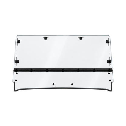 2015-2019 Mahindra mPACT XTV tilting windshield for soft top, two-piece clear polycarbonate panel with hinge. gallery-2