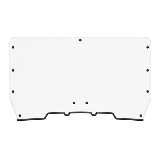 2017-2022 Arctic Cat Prowler 500 and Tracker 500S full UTV windshield, clear one-piece polycarbonate with black bottom trim
