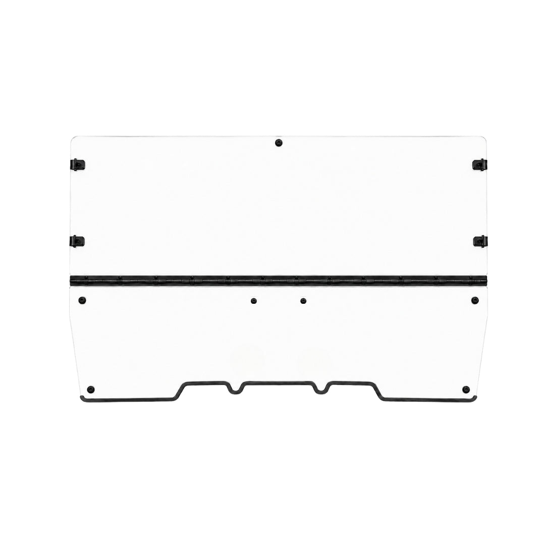 2017-2022 Arctic Cat Prowler 500 and Tracker 500S tilting UTV windshield, clear polycarbonate with black center hinge