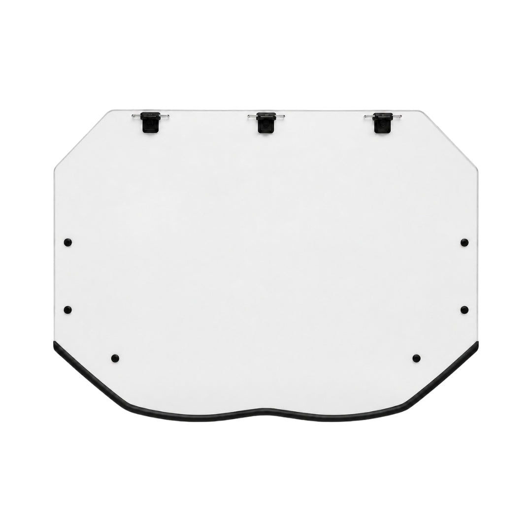 2017-2026 Can-Am Maverick X3 full windshield for models without intrusion bars, one-piece clear polycarbonate panel. gallery-1