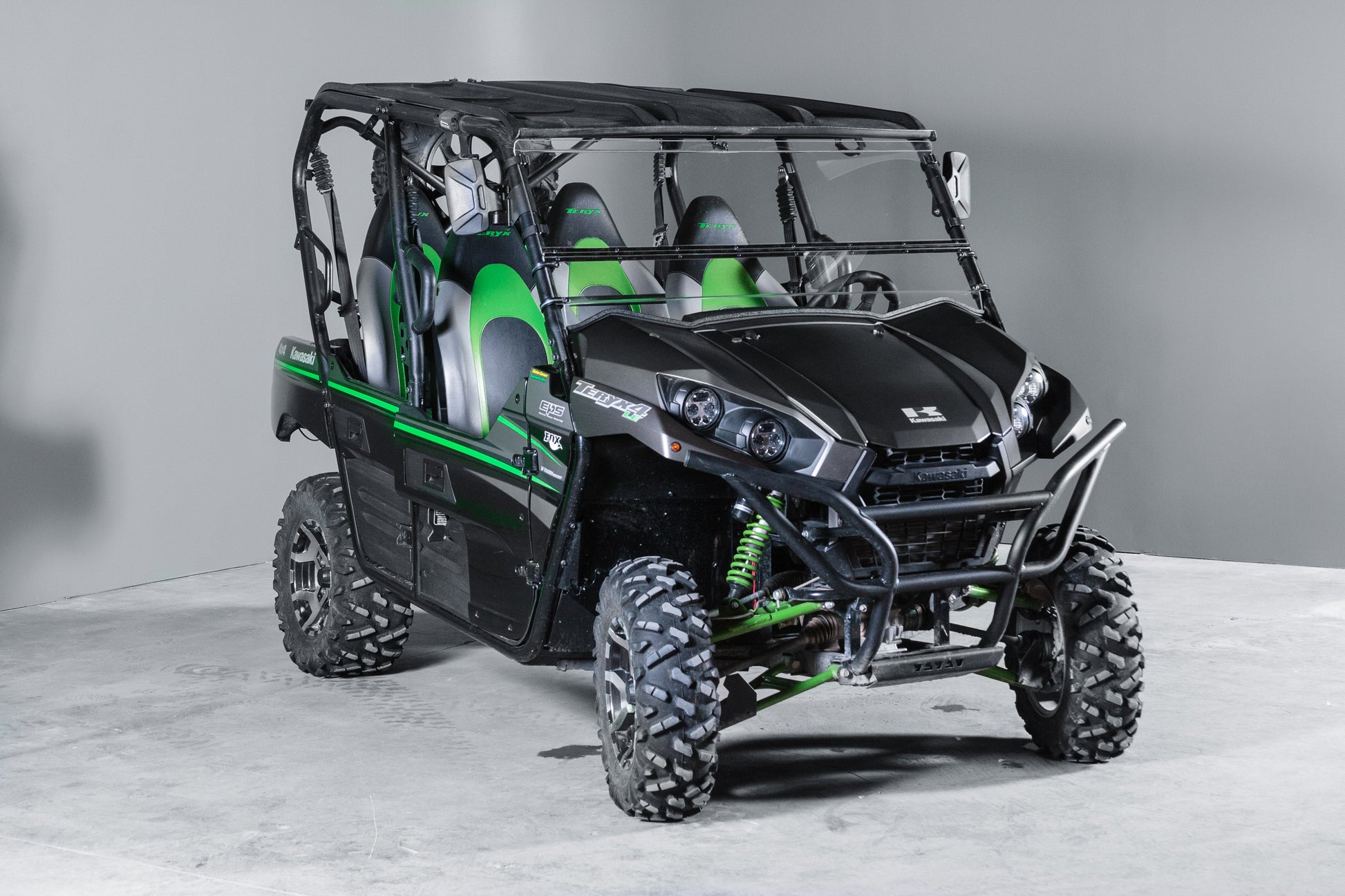 TK00108 2016-2017 KAWASAKI TERYX, 2 AND 4 SEATER TILTING UTV WINDSHIELD - STANDARD 3/16" - FOR FACTORY HARD TOP 