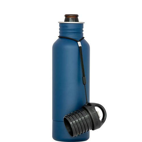 BottleKeeper - The Standard 2.0 - The Original Stainless Steel Bottle Holder and Insulator to Keep Your Beer Colder (Blue)