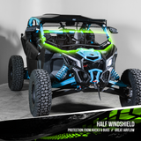 Can-Am Maverick X3 With Intrusion Bars Half UTV Windshield 1/4" Scratch Resistant with Tinted Visor
