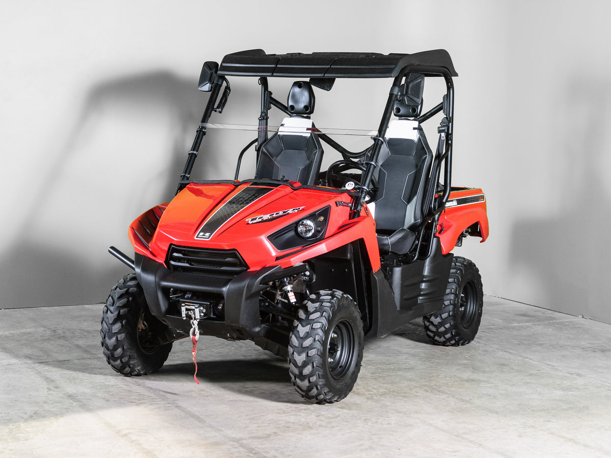 TK00888 2010-2013 KAWASAKI TERYX 2 SEATER HALF UTV WINDSHIELD - STANDARD 3/16" - FOR SOFT OR NO TOP 