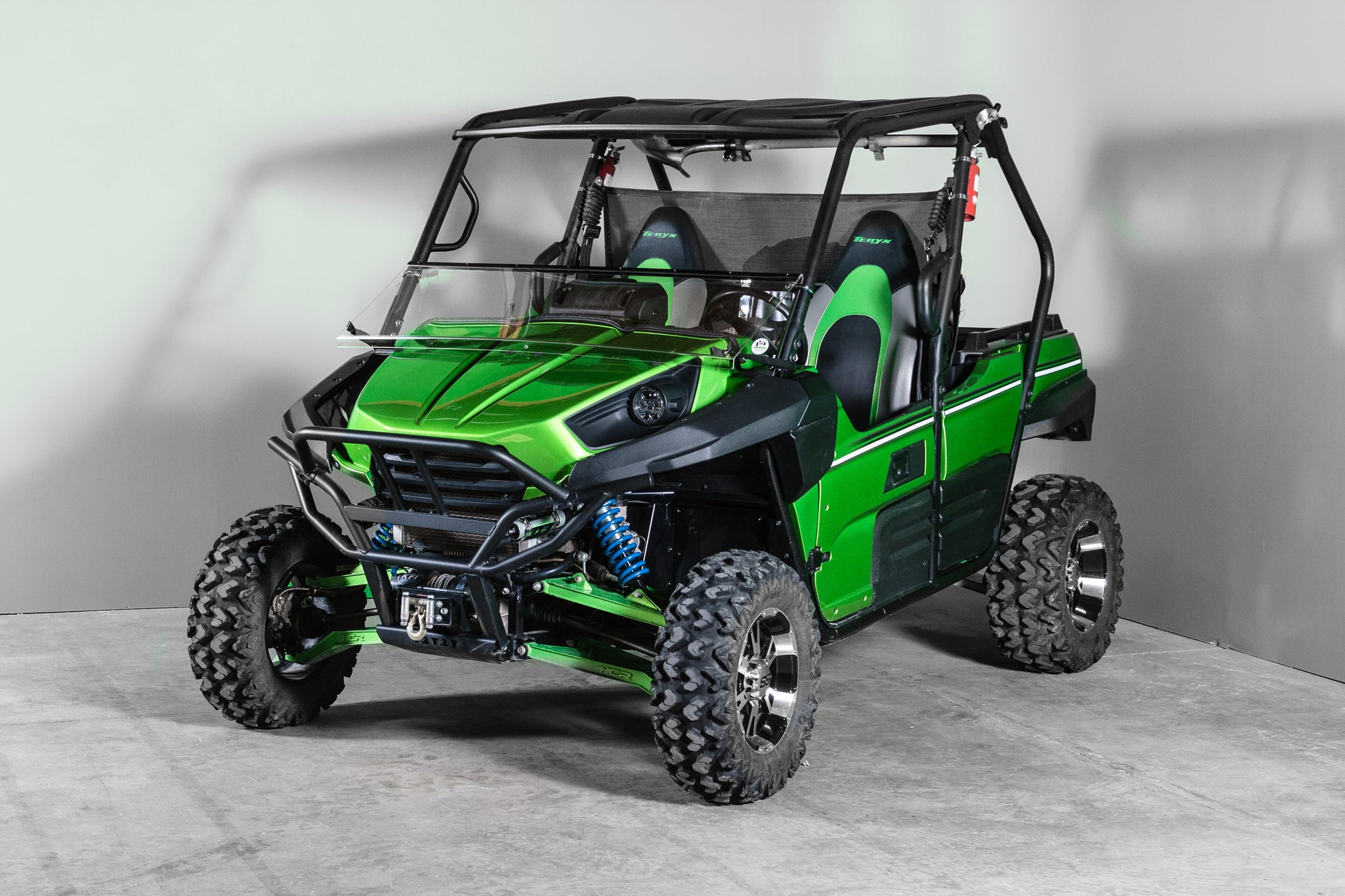 TK00350 2014 KAWASAKI TERYX 2 SEATER TILTING UTV WINDSHIELD - STANDARD 3/16" - FOR SOFT OR NO TOP 