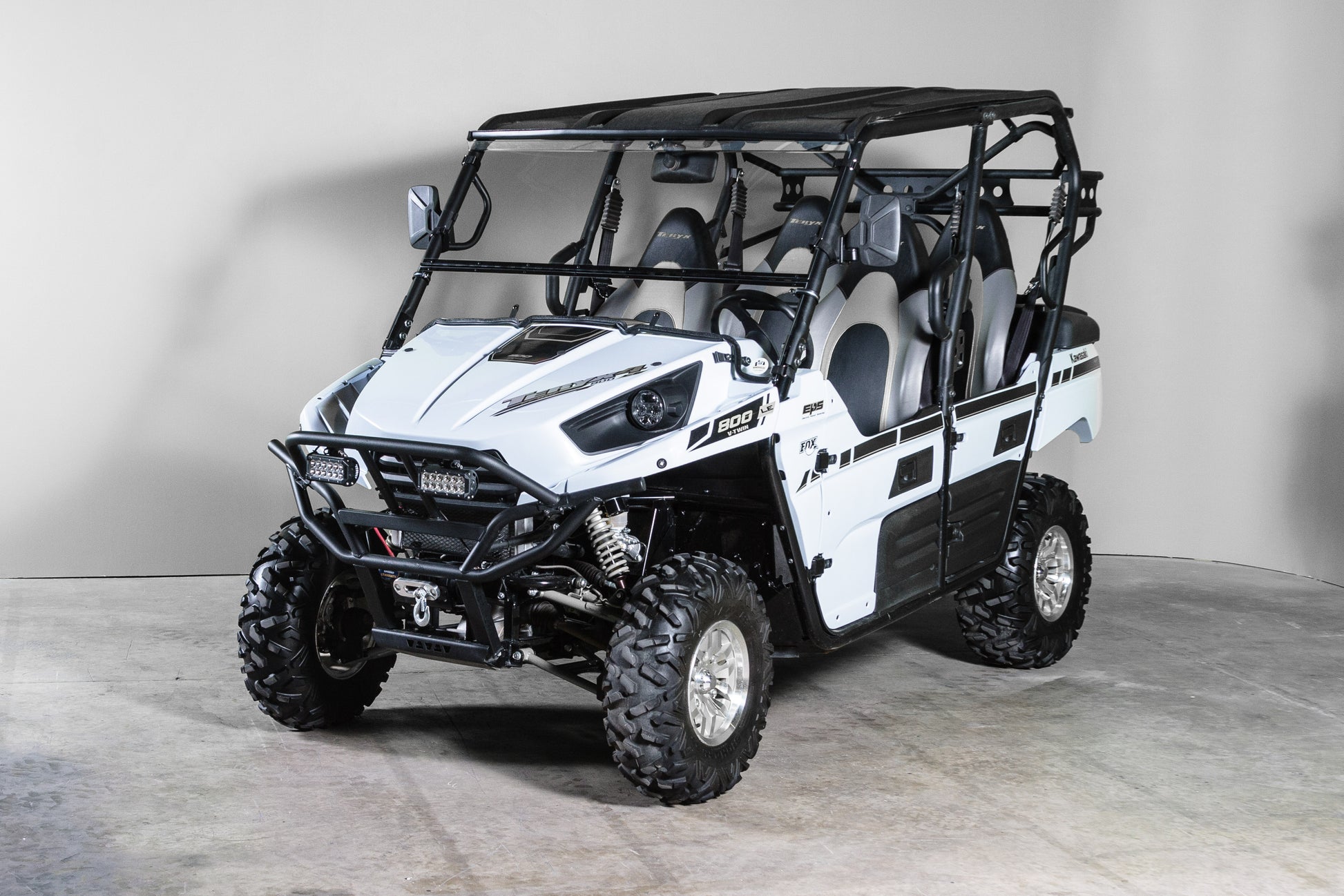 TK00354 2012-2014 KAWASAKI TERYX 4 SEATER TILTING UTV WINDSHIELD - STANDARD 3/16" - FOR SOFT OR NO TOP 