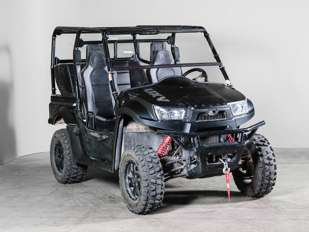 TK00664 2018+ KYMCO 700i, 2 AND 4 SEATER TILTING UTV WINDSHIELD - STANDARD 3/16" - FOR SOFT OR NO TOP 
