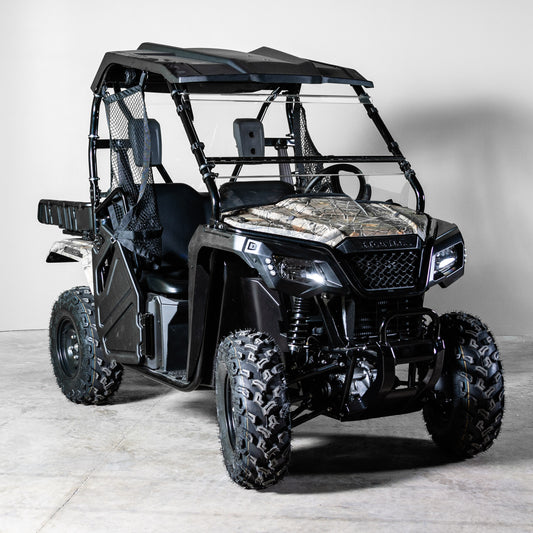 TK00613 2017-2022 HONDA PIONEER 500 TILTING UTV WINDSHIELD - SCRATCH RESISTANT 3/16" - FOR SOFT OR NO TOP 